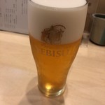 焼鳥 谷口 - 入れ方満点生ビール！泡を注いだ後にかちゃかちゃと音がしたらそれは美味しい証ですね！