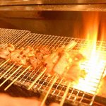 Hakuri tabai hambee - 本格炭火焼き。