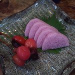 魚酒房 まんま亭 - 長芋とさくらんぼの梅漬け