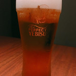 炭火焼肉 ふちおか - 生ビール エビスビール 650円