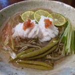 蕎麦 惠土 - 鱧とじゅんさいの冷やかけ蕎麦