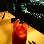 ニューヨーク・グリル - カシスオレンジと素敵な夜景( ☆∀☆)
      代々木公園のとこだけ真っ暗(^o^)