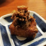 月泉 - 大根餅 秋刀魚醤添え　小皿に取り分け