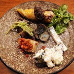 月泉 - 前菜　全てをひと皿に盛ってみました