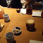 厨 盛田 - 金鯱赤味噌生ビールと苺のお酒と燗