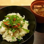 虎白 - 万願寺とうがらしと太刀魚のご飯
