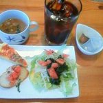 チャヤ ジャルディーノ シロヤマ - GIARDINO SHIROYAMA 前菜＆本日のスープ＆ソフトドリンク（プレートセット）.JPG