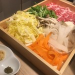 zensekikoshitsusenyaichiya - 豆乳鍋の野菜たち