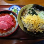 江戸家 - 二色丼（小そば付）1,800円