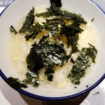 Torafugu Tei - 雑炊に海苔をかけて