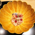 にい留 - 白和え、柿、黒無花果、シャインマスカット