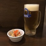 とり鶴 - 生ビールとお通し