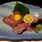 鮨 季節料理 喜八 - 刺身三種盛り