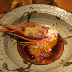 器楽亭 - 酔っ払い海老：牡丹海老のブランデー漬け（レミーマルタン VSOP）1