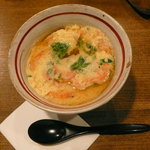 ふた夜の月 - 桜えびたまのおでん。おでんというより茶碗蒸しのような、ほんわりふんわりな味わい