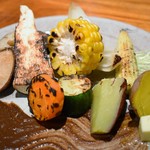 炭火割烹 蔓ききょう - 焼き野菜盛合せ（淡海地鶏と厳選季節野菜コース）