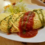 浮島下町バル Cap's - ふわふわ卵のバジルトマトチーズオムレツ