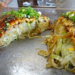 広島風お好み焼 かんらん - 素焼き肉入り*断面