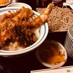 金城庵 - 天丼セット（ミニそば付き）1280円