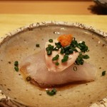 天ぷら たけうち - 長崎産本カワハギ、肝