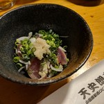 天史朗鮨 - お通し　サンマ刺し身