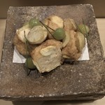 旬菜 おぐら家 - 丹波栗とえび真丈の挟み揚げ