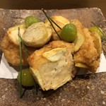 旬菜 おぐら家 - 丹波栗とえび真丈の挟み揚げ