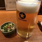鳥田むら 渋谷店 - おつかれビールとお通し