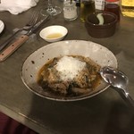 Trattoria cicala - ほちゃほちゃのトリッパの煮込みほうれん草入り