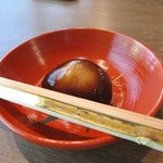 日本料理 子孫 - デザート２品目。　　妻は、上機嫌です。