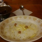 トマト - ライス　自分好みの炊き方。ボリュームも満足。