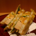 こころや - あん肝蓮根はさみ揚げアップ