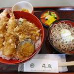 そば処千歳 - 天丼定食１０８０円