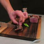 あもん ヨコ - 肉のカット