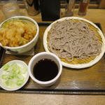 Shibusoba - かき揚げ丼（小）とそば