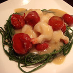 飄香 - 海老と中国野菜の四川唐辛子炒め、腐乳でアクセントをつけて