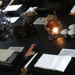 中国精進料理 凛林 - 先ずはナフキンを取り膝に置きお品書きに目を通しつつシャンパンとジャスミンティに気持ちが揺らぐ