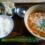 手打ちめん処 鍵 - きしめん定食750円