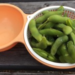 たぬきや 稲田堤 - 枝豆 350円。