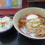 道の駅富士 上り線 - かけ蕎麦とミニしらす丼のセット