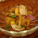 蓬左茶寮 - 海老サラダ 海老せんべい"赤車海老"