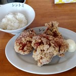 極濃湯麺 シントミ - 【2018.10.14(日)】唐揚げセット(3個＋小ライス)194円