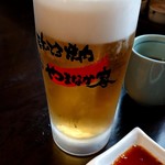 Yakiniku Reimen Yamanakaya - まずは生ビールで乾杯