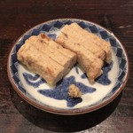 Shirakame - おつまみ三点盛り、③鯵の薩摩揚げ