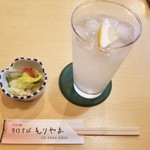 手打蕎麦 もりやま - レモンサワーとお通し