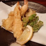 八起 - 海老、椎茸、ししとうの天婦羅