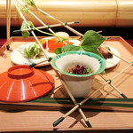 大文字屋　龍田川 - 1.八寸(アサガオの棚を飾って)