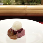 大文字屋　龍田川 - 9.ぶどうのコンポート/ブルーベリーのムース かぼすシャーベット