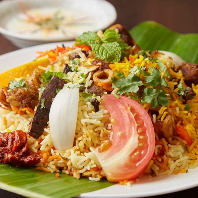 料理メニュー : カーン・ケバブ・ビリヤニ （KHAN KEBAB BIRYANI