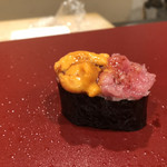 龍文支店 - 雲丹とカワギシの軍艦巻き